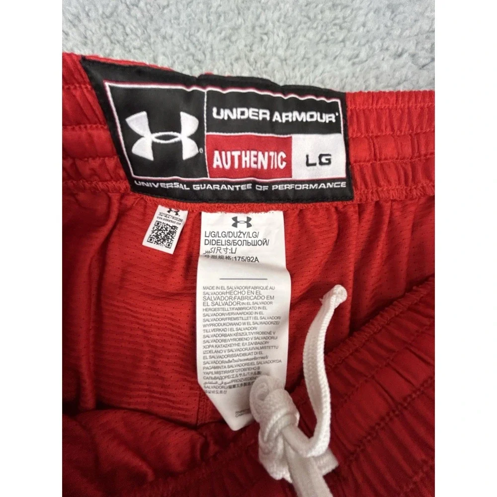 Under Armour Wisconsin Badgers Stock Fury Basketball Shorts Men's L Red UKS523M - Picture 6 of 10